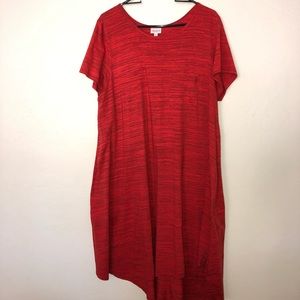 Lularoe 3xl red and black carly dress